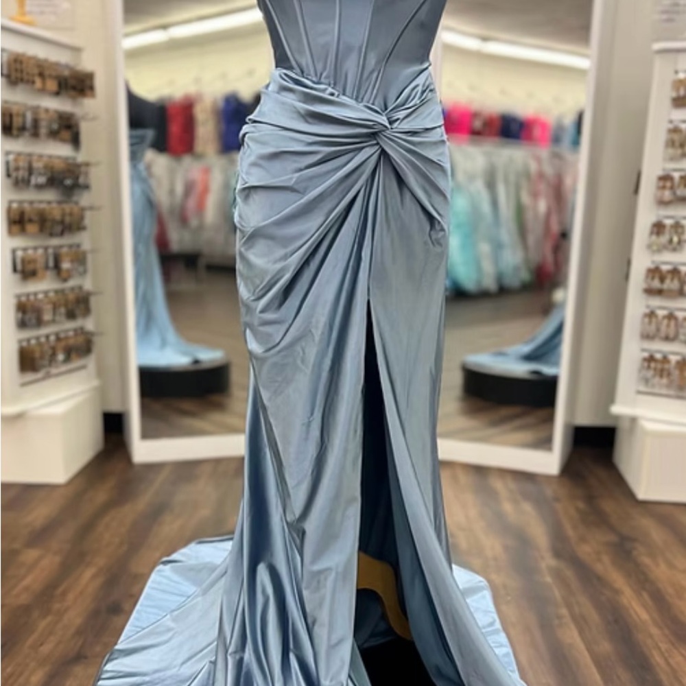 Sherri Hill 55931 Gunmetal Prom Dress Size 2